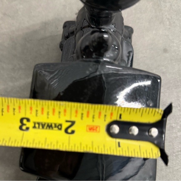 Vintage Glossy Black Ceramic 12” Train Engine Planter Holder Display - Picture 10 of 10